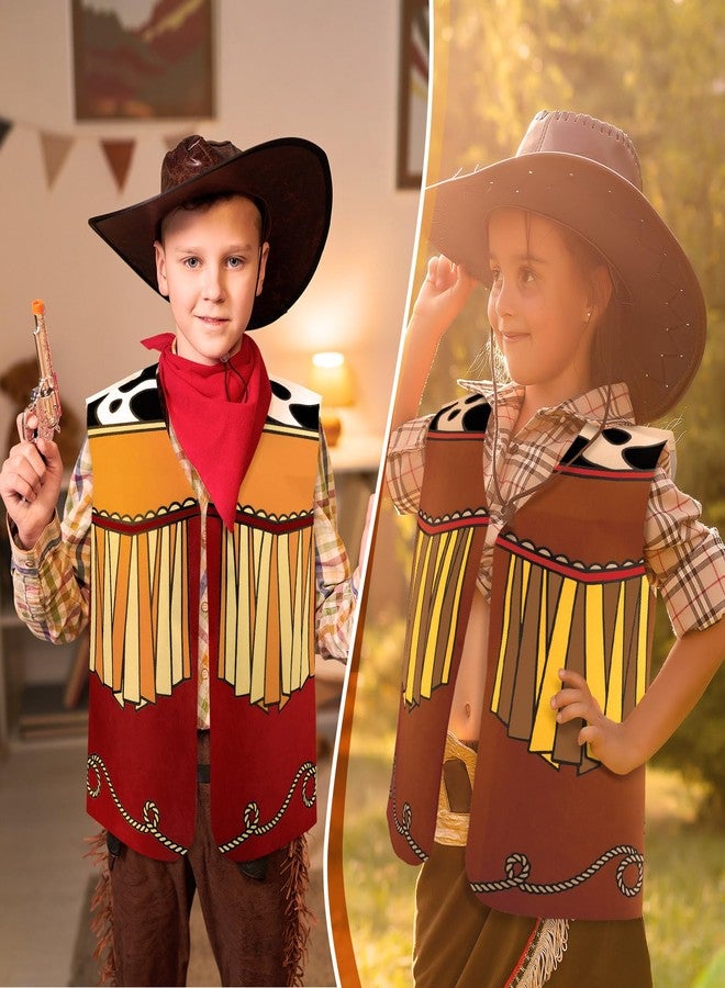 Yearntown 24 Pcs Color Your Own Western Vest Craft Kit - Christmas Western Craft for Boy Kids Girl - Ideal for Cowboy Cowgirl Birthday DIY Art Painting Activities - Image 5